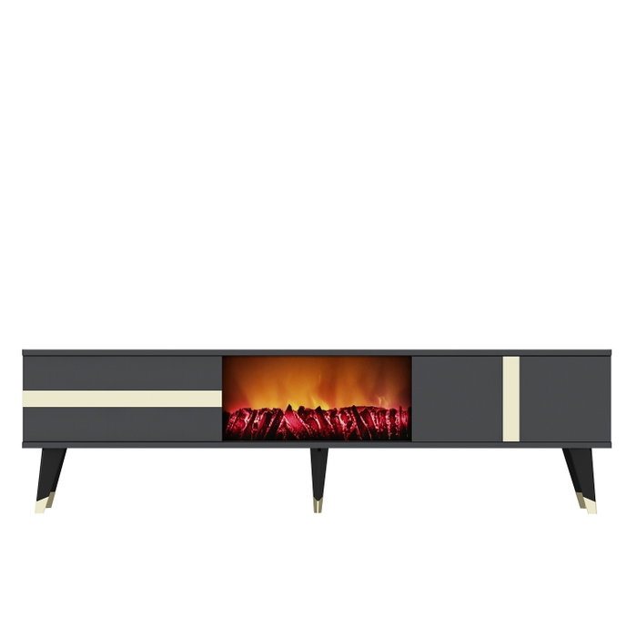 Hanah Home Vania Fireplace - Antracita, Oro